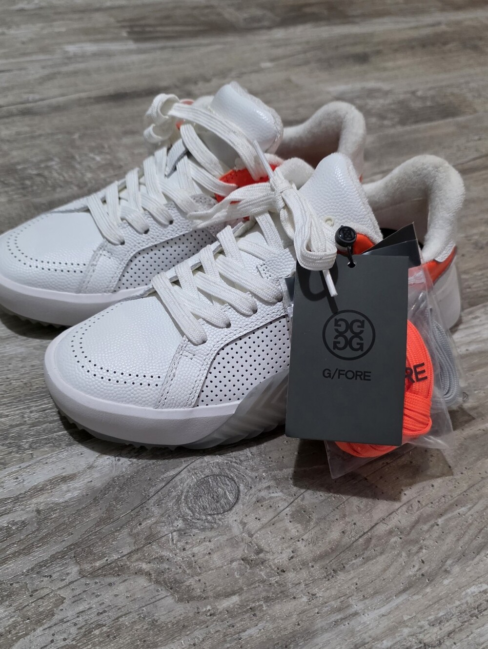 G/FORE G.112 Street Spikeless Golf Shoe White/Orange Womens Size 6
